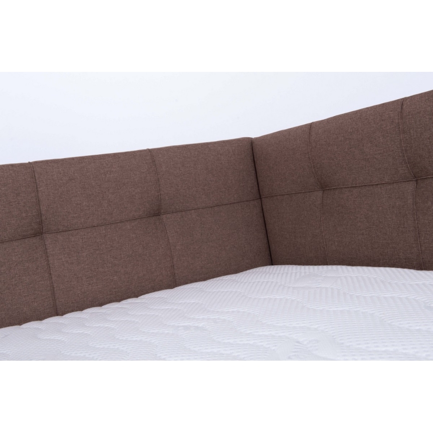 Lit rembourré avec matelas et coffre de rangement MARIA PETITE 120x200 cm marron
