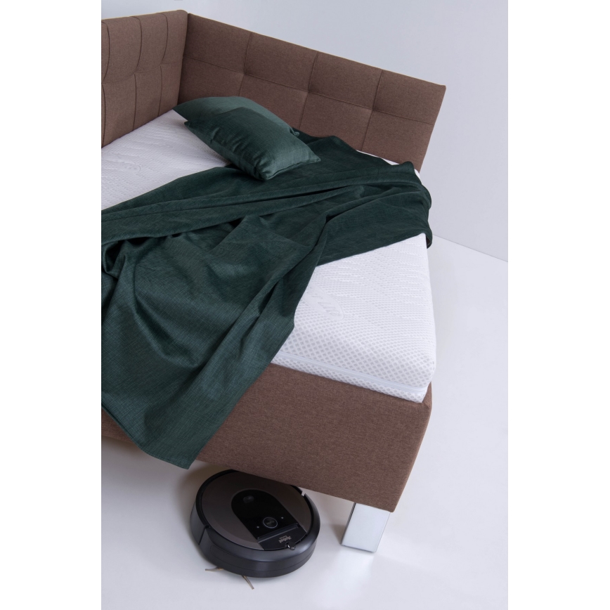 Lit rembourré avec matelas et coffre de rangement MARIA PETITE 120x200 cm marron