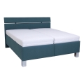 Lit rembourré avec matelas et espace de stockage ALIS 160x200 cm bleu pétrole