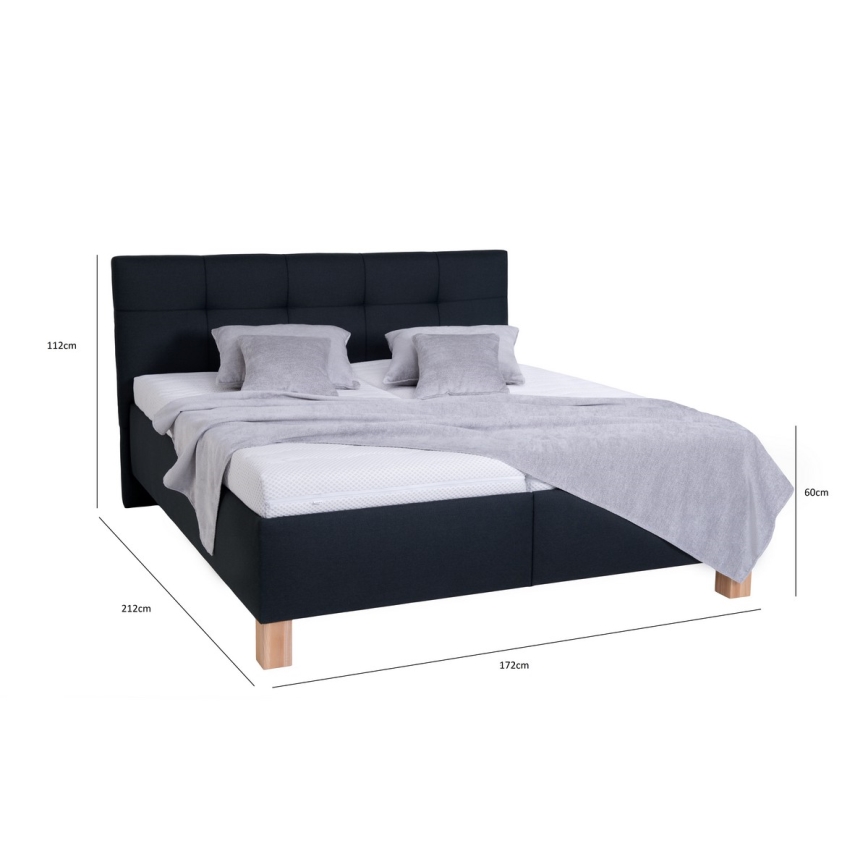 Lit rembourré avec matelas et espace de stockage MARIA 160x200 cm anthracite