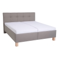Lit rembourré avec matelas et espace de stockage MARIA 160x200 cm taupe