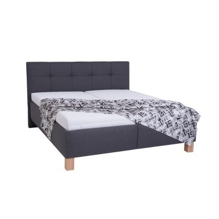 Lit rembourré avec matelas et espace de stockage MARIA 180x200 cm gris