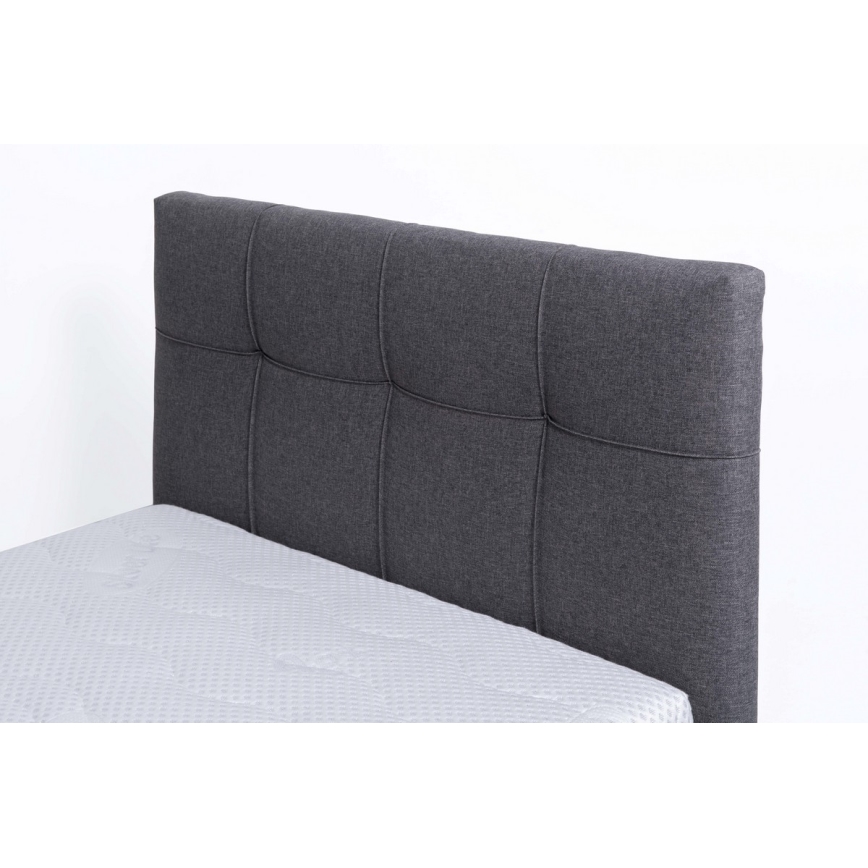 Lit rembourré avec matelas et espace de stockage MARIA ONE 90x200 cm gris