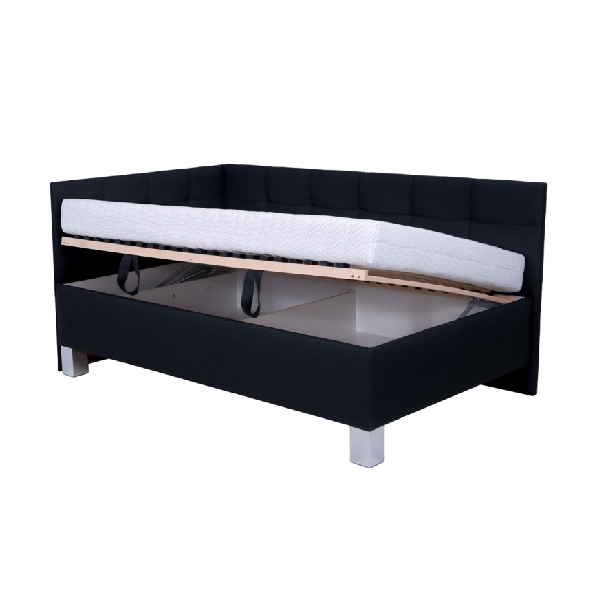 Lit rembourré avec matelas et espace de stockage MARIA PETITE 120x200 cm anthracite