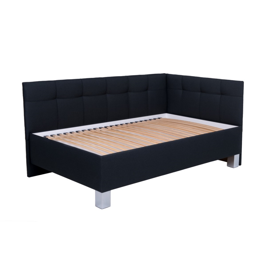 Lit rembourré avec matelas et espace de stockage MARIA PETITE 120x200 cm anthracite