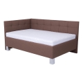 Lit rembourré avec matelas et espace de stockage MARIA PETITE 120x200 cm marron