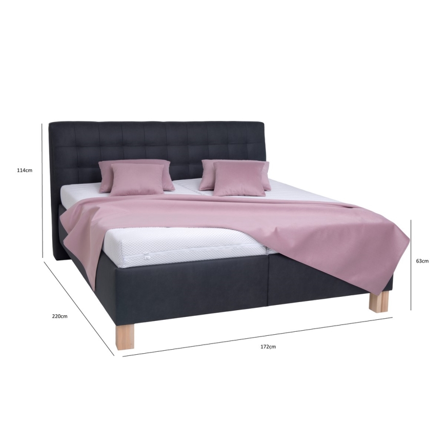 Lit rembourré avec rangement intégré, sans matelas VIOLET 160x200 cm anthracite