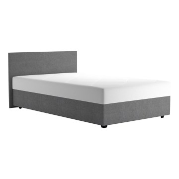 Lit rembourré avec un espace de stockage et matelas DARIA 120x200 cm gris