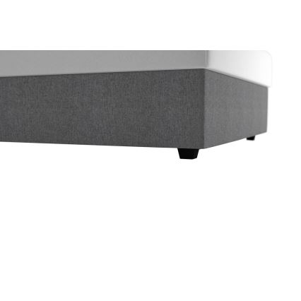 Lit rembourré avec un espace de stockage et matelas DARIA 120x200 cm gris