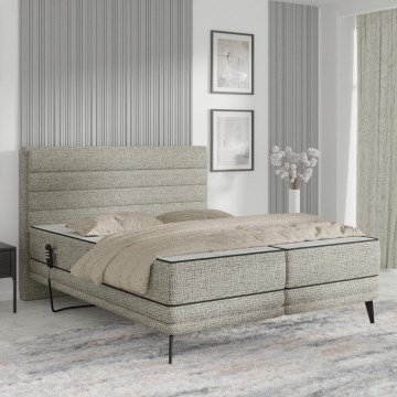 Lit rembourré électrique réglable avec matelas MILA 160x200 cm gris