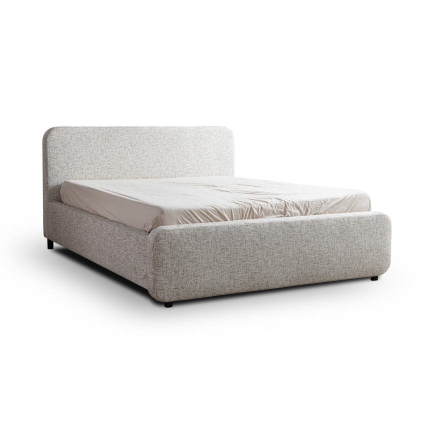 Lit rembourré LAJLA 160 x 200 cm sans matelas, beige