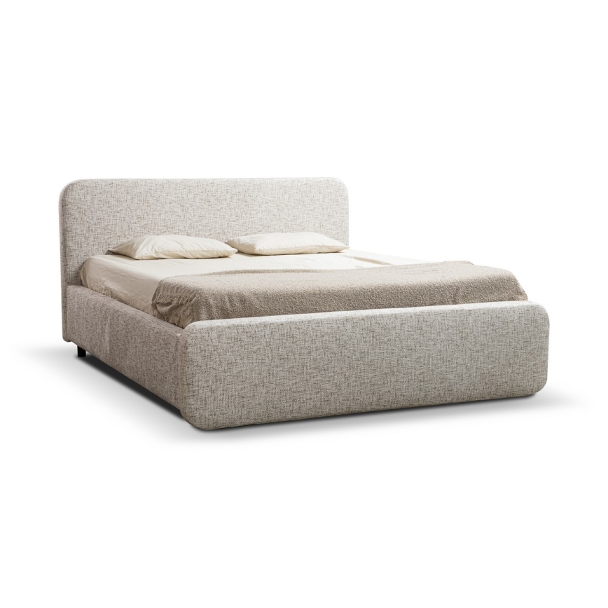 Lit rembourré LAJLA 160 x 200 cm sans matelas, beige