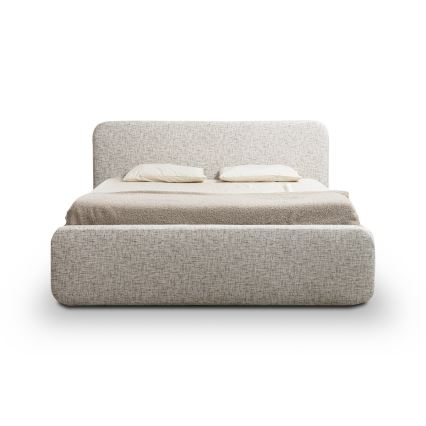 Lit rembourré LAJLA 160 x 200 cm sans matelas, beige