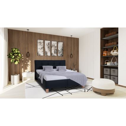 Lit rembourré MARIA 180x200 cm avec matelas et coffre de rangement, anthracite