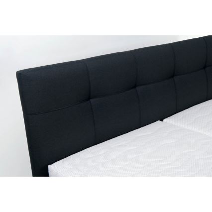 Lit rembourré MARIA 180x200 cm avec matelas et coffre de rangement, anthracite