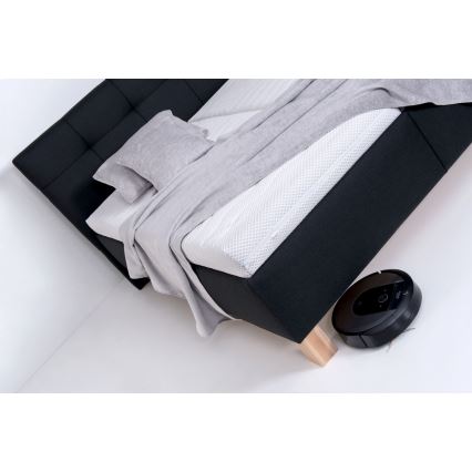 Lit rembourré MARIA 180x200 cm avec matelas et coffre de rangement, anthracite