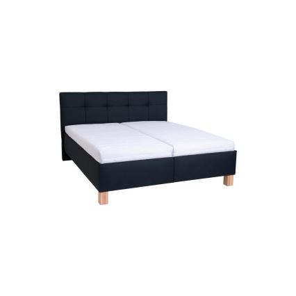 Lit rembourré MARIA 180x200 cm avec matelas et espace de rangement, coloris anthracite