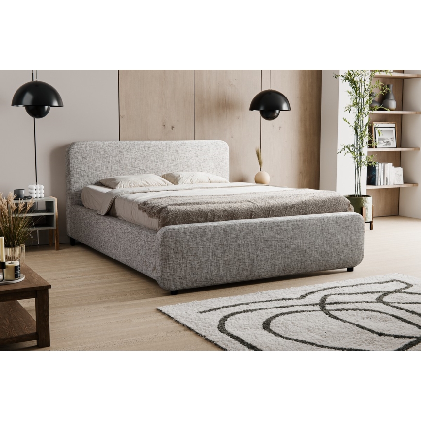 Lit rembourré sans matelas LAJLA 180x200 cm beige