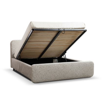 Lit rembourré sans matelas LAJLA 180x200 cm beige