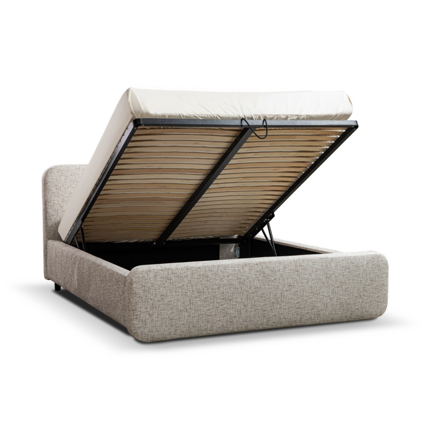 Lit rembourré sans matelas LAJLA 180x200 cm beige