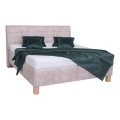 Lit rembourré VIOLET 180x200 cm avec matelas et coffre de rangement, beige
