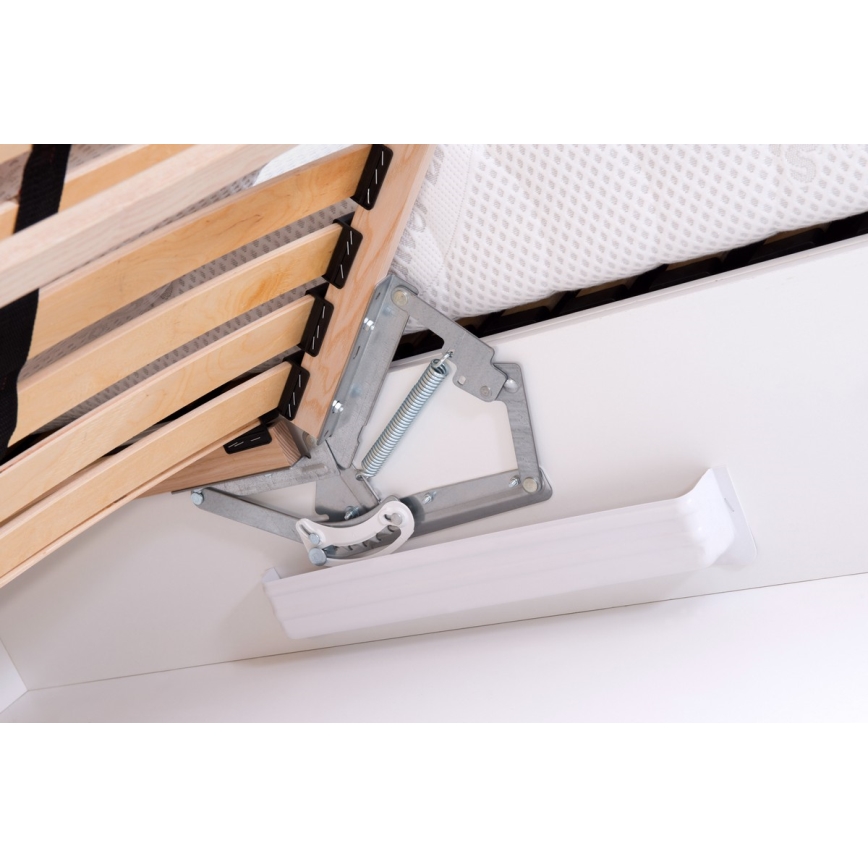 Lit rembourré VIOLET 180x200 cm avec matelas et espace de rangement, couleur cognac