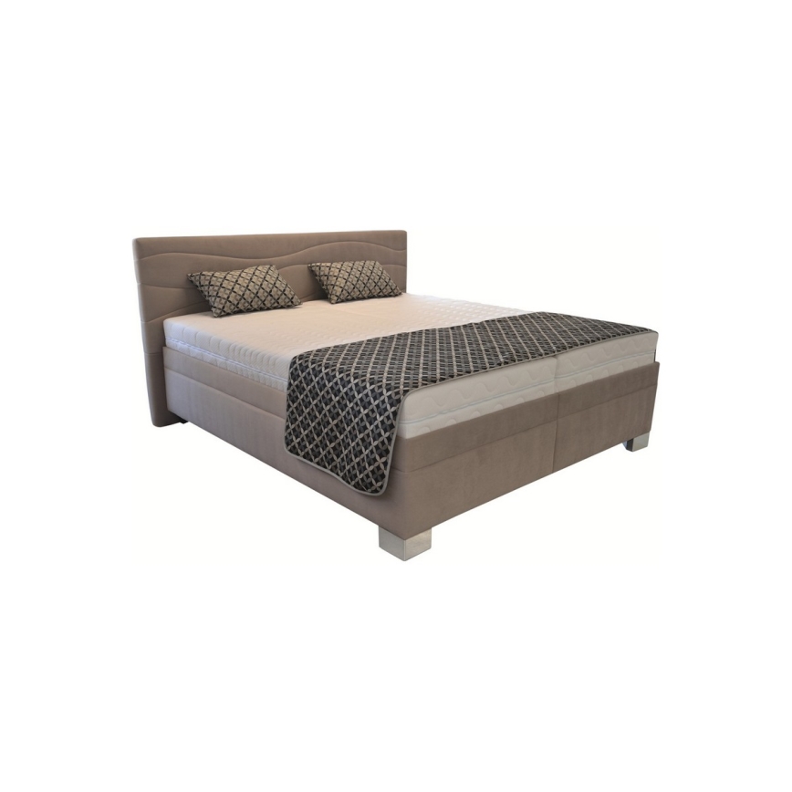Lit rembourré WINDSOR 180x200 cm avec matelas, beige