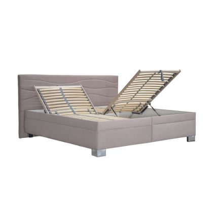 Lit rembourré WINDSOR 180x200 cm avec matelas, beige