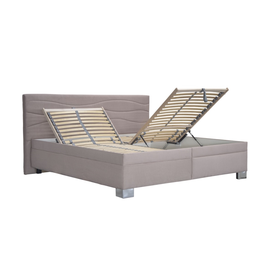 Lit rembourré WINDSOR 180x200 cm avec matelas, beige
