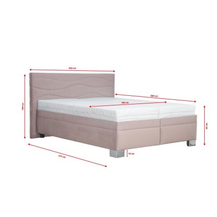 Lit rembourré WINDSOR 180x200 cm avec matelas, beige