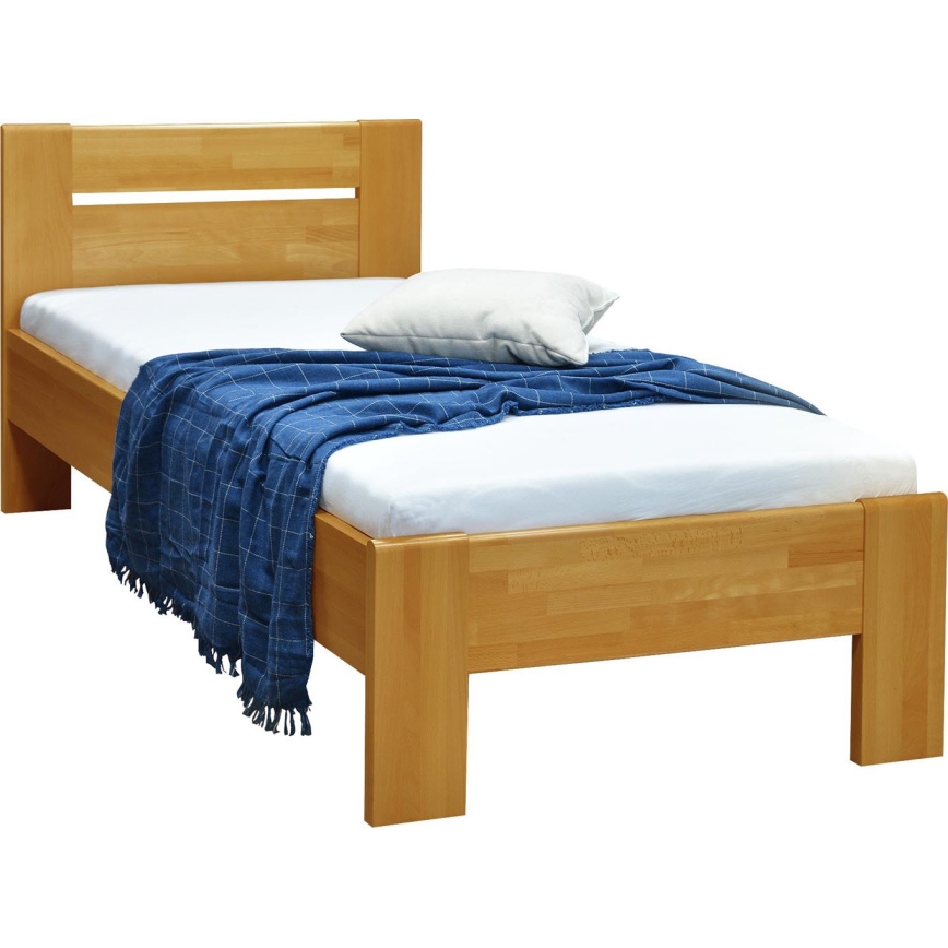 Lit simple AMBER 90x200 cm - noyer clair