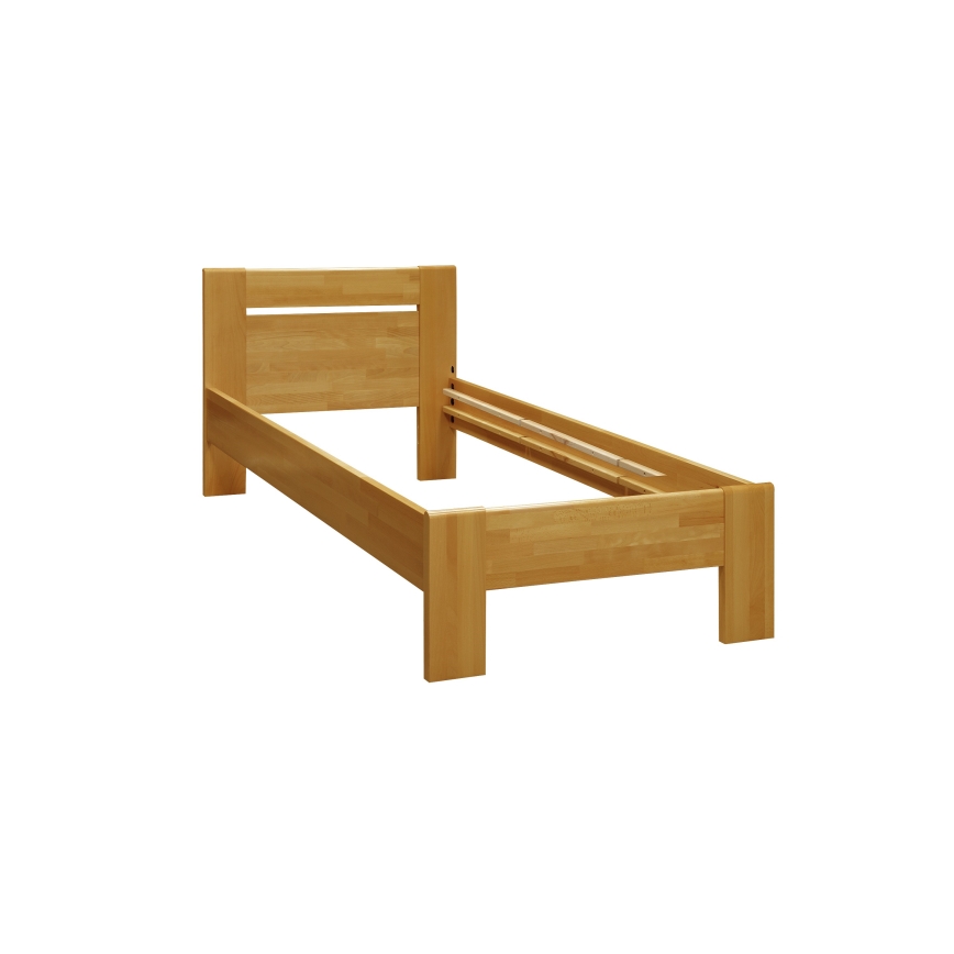 Lit simple AMBER 90x200 cm - noyer clair