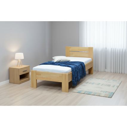 Lit simple en bois massif AMBER 90x200 cm, hêtre