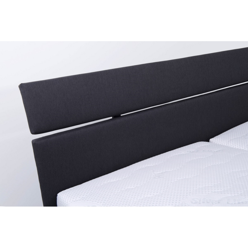 Lit tapissé ALIS 180 x 200 cm avec matelas et coffre de rangement anthracite