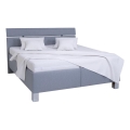 Lit tapissé ALIS 180x200 cm avec coffre de rangement, sans matelas, gris clair