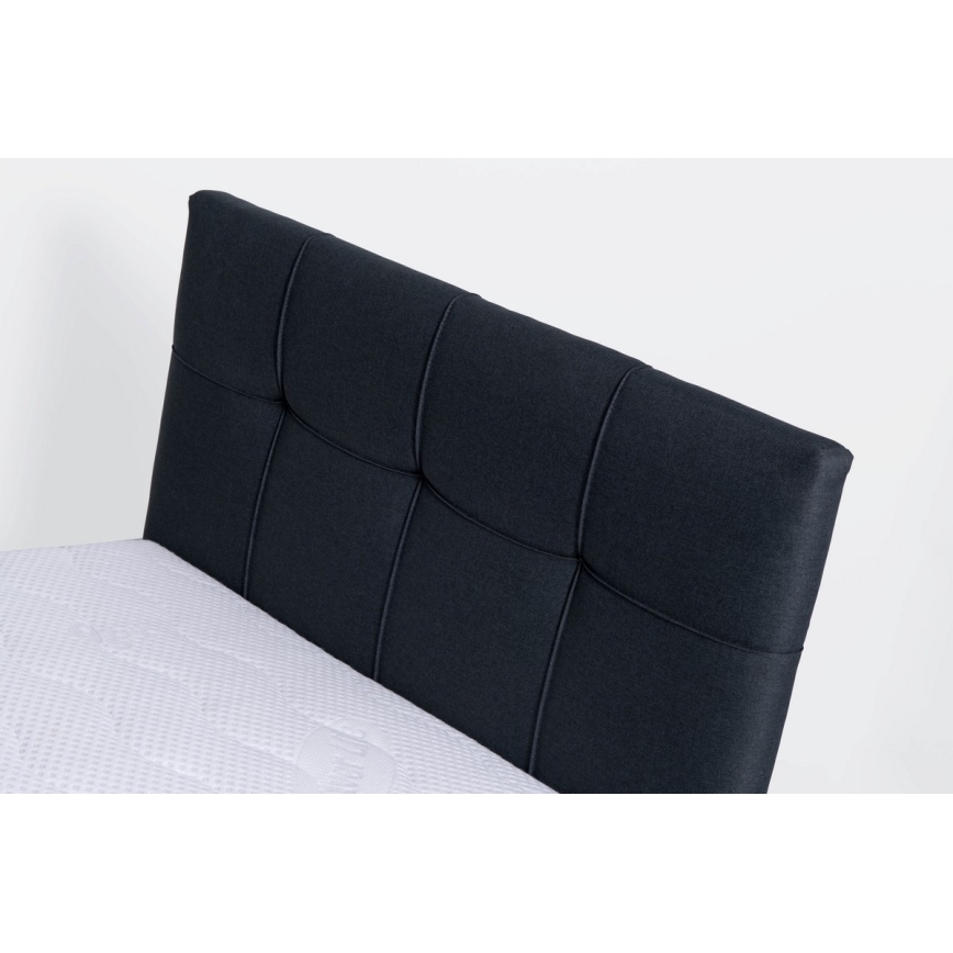 Lit tapissé avec coffre de rangement MARIA ONE 90x200 cm sans matelas, anthracite