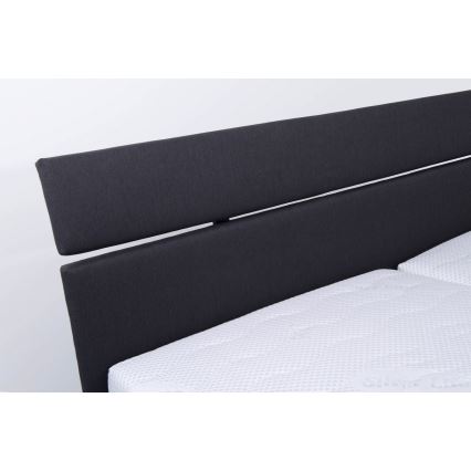 Lit tapissé avec matelas et coffre de rangement ALIS 160x200 cm anthracite