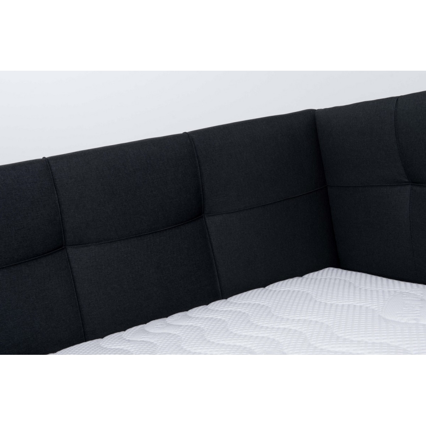 Lit tapissé avec matelas et coffre de rangement MARIA PETITE 120x200 cm anthracite