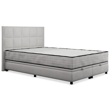 Lit tapissé avec matelas et espace de rangement GRACE 160x200 cm beige