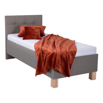 Lit tapissé avec matelas et espace de rangement MARIA ONE 90x200 cm taupe