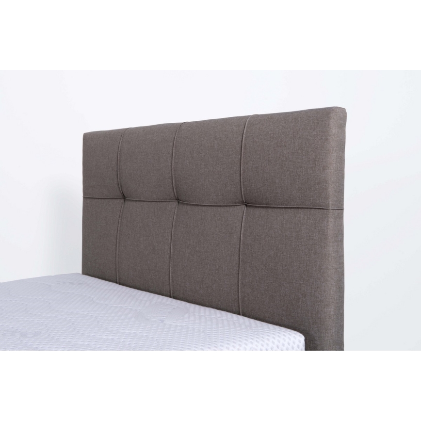 Lit tapissé avec matelas et espace de rangement MARIA ONE 90x200 cm taupe