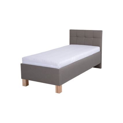 Lit tapissé avec matelas et espace de rangement MARIA ONE 90x200 cm taupe