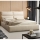 Lit tapissé BASIL 160x200 cm, sans matelas, beige
