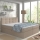 Lit tapissé EMBER 180x200 cm avec matelas et surmatelas, muni d'un coffre de rangement, beige