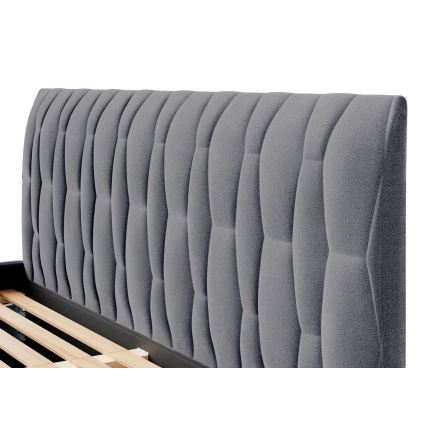 Lit tapissé FLORA 180 x 200 cm sans matelas, gris