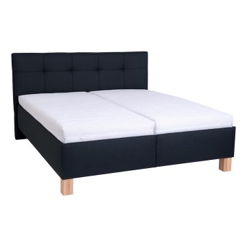 Lit tapissé MARIA 180 x 200 cm avec matelas et coffre de rangement, anthracite
