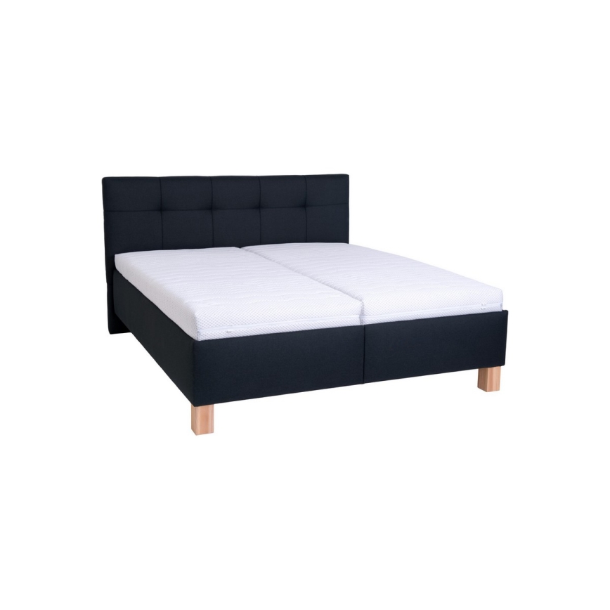 Lit tapissé MARIA 180x200 cm avec coffre de rangement, sans matelas, anthracite