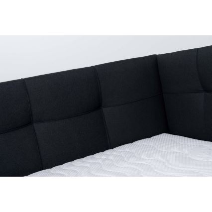 Lit tapissé MARIA PETITE 120x200 cm avec coffre de rangement, sans matelas, anthracite