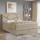 Lit tapissé NAOMI 140 x 200 cm beige avec matelas et coffre de rangement inclus
