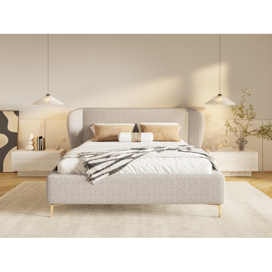 Lit tapissé sans matelas DALIA 180x200 cm gris